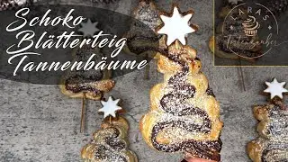 Chocolate puff pastry Christmas trees 🎄🍫