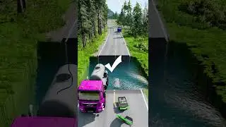 Dump trucks vs massive water pit #60 #beamngdrive #monstertruck  #tankertruck