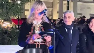 Mayor of Oslo Anne Lindboe Attends Trafalgar Square Christmas Tree Lighting Ceremony in London