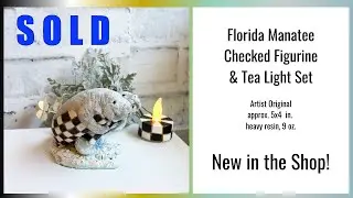 Courtly Decor Checked Manatee Figurine