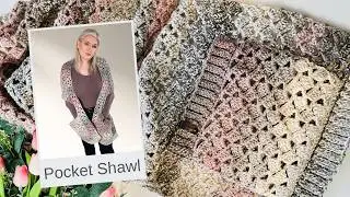 Drunken Granny Stitch Pocket Shawl | Super Cute and Easy Crochet Pattern