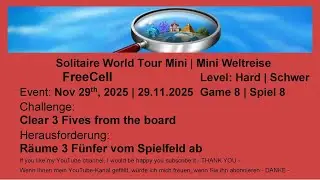 World Tour Mini - FreeCell #8 Hard | Nov 29th, 2025