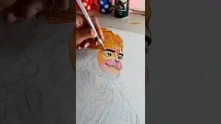 Hanuman Ji Drawing with colour pencil 🤫 #drawing #art #hanuman #hanumanji #trending #shorts