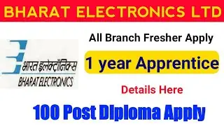 BEL Bangalore Recruitment 2019 ! Diploma 1year Apprentice ! All India Vacancy- 100 Posts