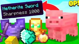 Minecraft but pig drop op items #op #minecraft