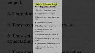 10 Quiet Habits That Scream High Self-Worth