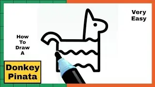 How To Draw A Donkey Pinata | Draw A Donkey Pinata And Colour It | Easy Drawing | Drawing Steps 101