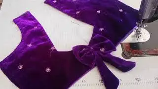 Designer velvet blouse design | Velvet blouse Cutting and stitching back neck