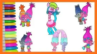 Troll movie Coloring book. Fun coloring for kids with poppy,satin & chenille, cooper and more.