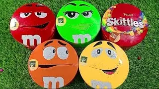 Satisfying Video | Unpacking 4 M&M'S and 1 Skittles with Candy ASMRl