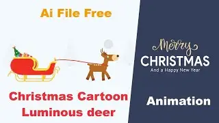 Christmas Cartoon Luminous deer animation using After Effects | cycle animation