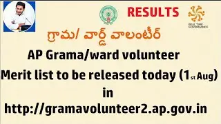 AP Grama/ward volunteer results to be released today