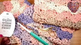 H&auml;keln | Winterschal im Muschelmuster mit Leuchteffekt | Kuschelschal