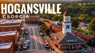 Exploring Hogansville Georgia by drone, in 4K. A small rural town with beauty and charm. 