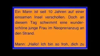 Witz des Tages: Gestrandeter trifft Bikini-Sch&ouml;nheit auf Insel.