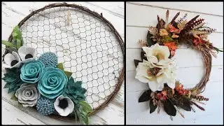 five mint floral hoop wreath||Diy classy wreath designs