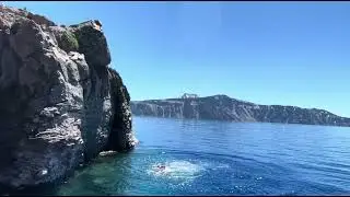 Crater Lake National Park Cliff Jump at Cleetwood Cove Trail Oregon (Crystal Clear Blue Water)