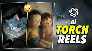 Old Cartoon Character Horror Torch Ai Video Editing | Trending Old Cartoon Horror Flashlight Editing