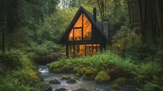 Cozy Cabin Rain & River Sounds - Relaxing Nature Ambience for Sleep, Study and Focus
