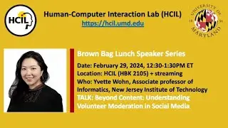 HCIL Brown Bag Speaker Series: Yvette Wohn (February 2024)