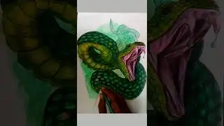 DAY 61/75 DAYS ART CHALLENGE | DRAWING REALISTIC SNAKE USING PENCIL COLOURS #75daysartchallenge