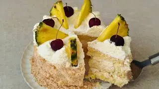 🍍🥥 IRRESISTIBLE 🤤 tarta tropical PI&Ntilde;A + COCO Te encantar&aacute;!🏝️🍹