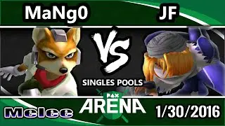 PAX South Arena - C9 Mango (Fox) Vs. JF (Sheik) SSBM Pools WF - Smash Melee