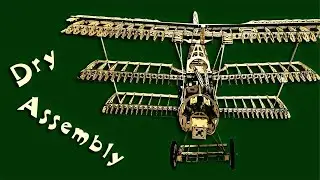 04 Red Baron Triplane Dry Assembly - Dancing Wings Hobby Fokker DR1 balsa model plane kit.