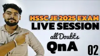 HSSC JE 2025 UPDATE LIVE /Important update /EXAM DATE /PATTERN /course update HSSC JE 2025 #hsscje 