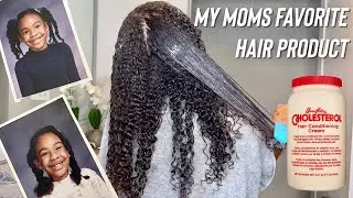 Trying Natural Hair Product I used as a kid! Queen Helene Cholesterol Cream