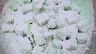 Small Ice Cubes Green Chalk Crush - Oddly Satisfying Powder Play