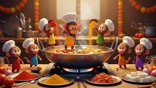 Tiny Monkeys Cook Wedding-Style Paneer Curry 😱 | The Ending Is Unbelievable!