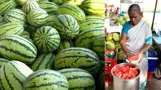 Grandma Making Fresh Watermelon Juice | Summer Healthy Juice