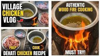 Authentic Dehati Chicken on Wood Fire: Smoky Village Taste!