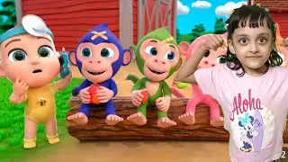 Five Little Monkey's Jumping On The Bed | Nursery Rhymes & Kids Songs - Baby Songs TV 