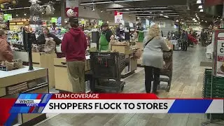 Shoppers look for essentials at grocery stores ahead of winter storm
