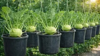 &ldquo;Huge Kohlrabi in Hanging Pots 😲 | Grow Big Knol Khol at Home&rdquo;