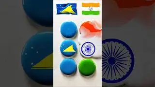 Tokelau and Indian flag art water drop painting #shorts #viral