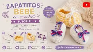 Como Hacer Zapatitos  de Bebe a Crochet | How to Crochet Baby Shoes