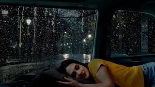 Rain Sounds for Sleeping - Intense Rainstorm on Camping Car and Powerful Thunder at Night
