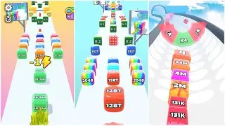 Jelly Run 2048 vs Jelly Tube Run 2048 | Ultimate Merge Race | 32B vs 512f vs Big4