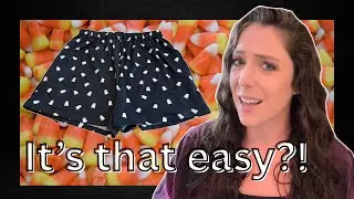 DIY Ghost Shorts for Halloween | Easy Sewing Tutorial with Elastic Waistband!