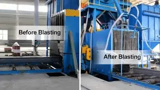 Steel Profiles Sheet Metal Automatic Roller Conveyor Shot Blasting Machine for H Beam Sandblasting