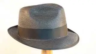 Stetson Latte Milan Braid Straw Fedora in Black