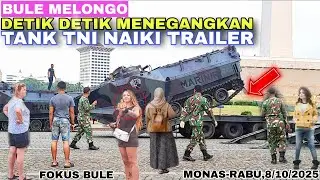 Begini Reaksi Bule!Detik Detik Menegangkan Tank Naiki Truck Trailer Tentara Nasional Indonesia