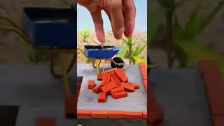 Building my dream two story house with miniature brick's and cement mixer #project #garage #viral