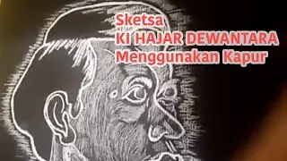 Keren!! Guru ini Buat Sketsa Ki Hajar Dewantara Menggunakan Kapur, Hasilnya Mengejutkan