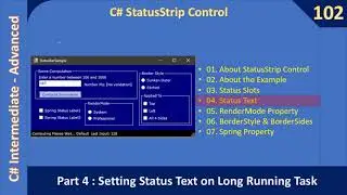 C# StatusStrip Control | Part 4 - Show Status Text | C# Advanced #102