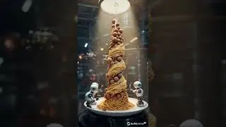 Tiny Robot Chefs Build a Giant Spaghetti Tower! 🍝🤖