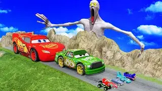 Big & Small Lightning McQueen vs Side Kick Big & Small Mickey Mouse - BeamNG.Drive